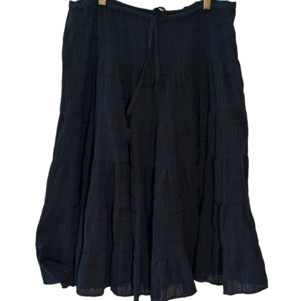 Max Studio Boho Skirt Size XS Black Mid Calf Skirt    500